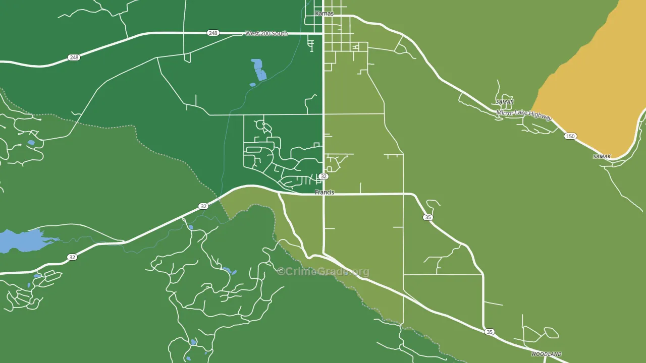 Francis, UT Map of Vehicle Theft Rates