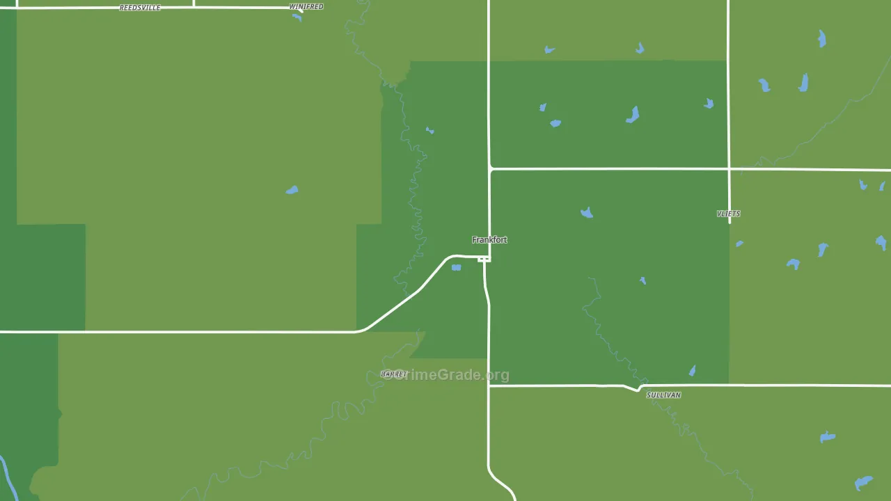 Frankfort, KS Map of Vehicle Theft Rates
