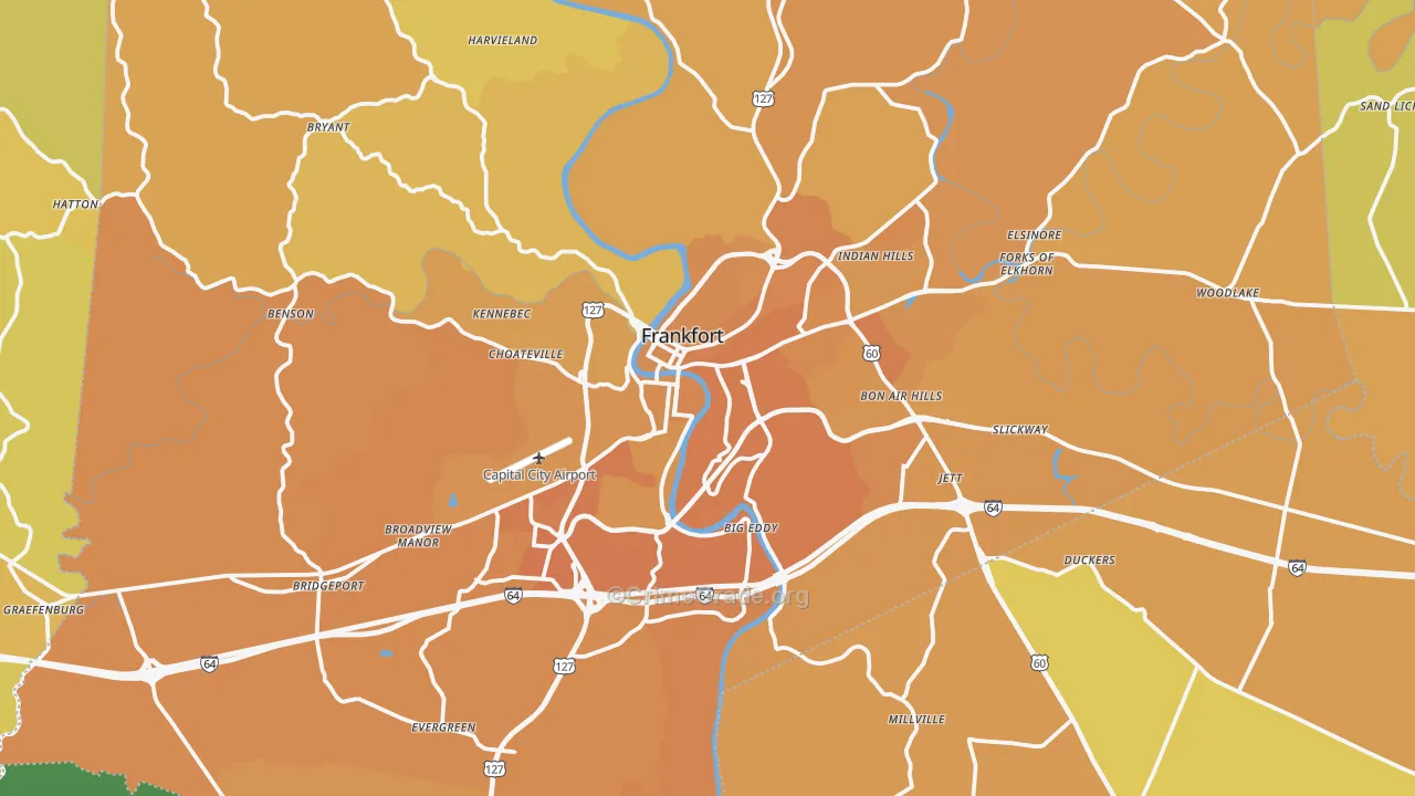 Frankfort, KY Map of Vehicle Theft Rates
