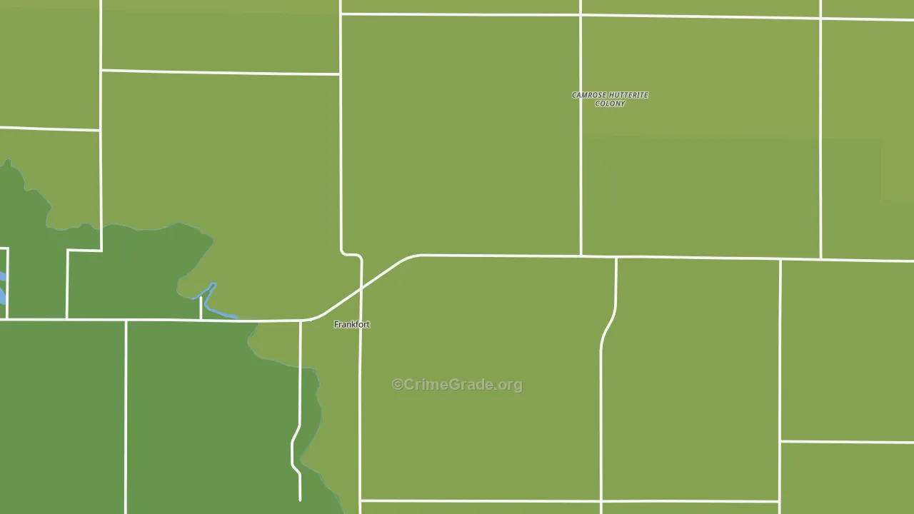 Frankfort, SD Map of Vehicle Theft Rates