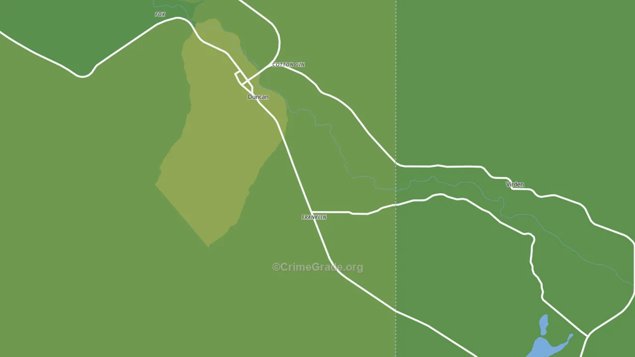 Franklin, AZ Map of Vehicle Theft Rates