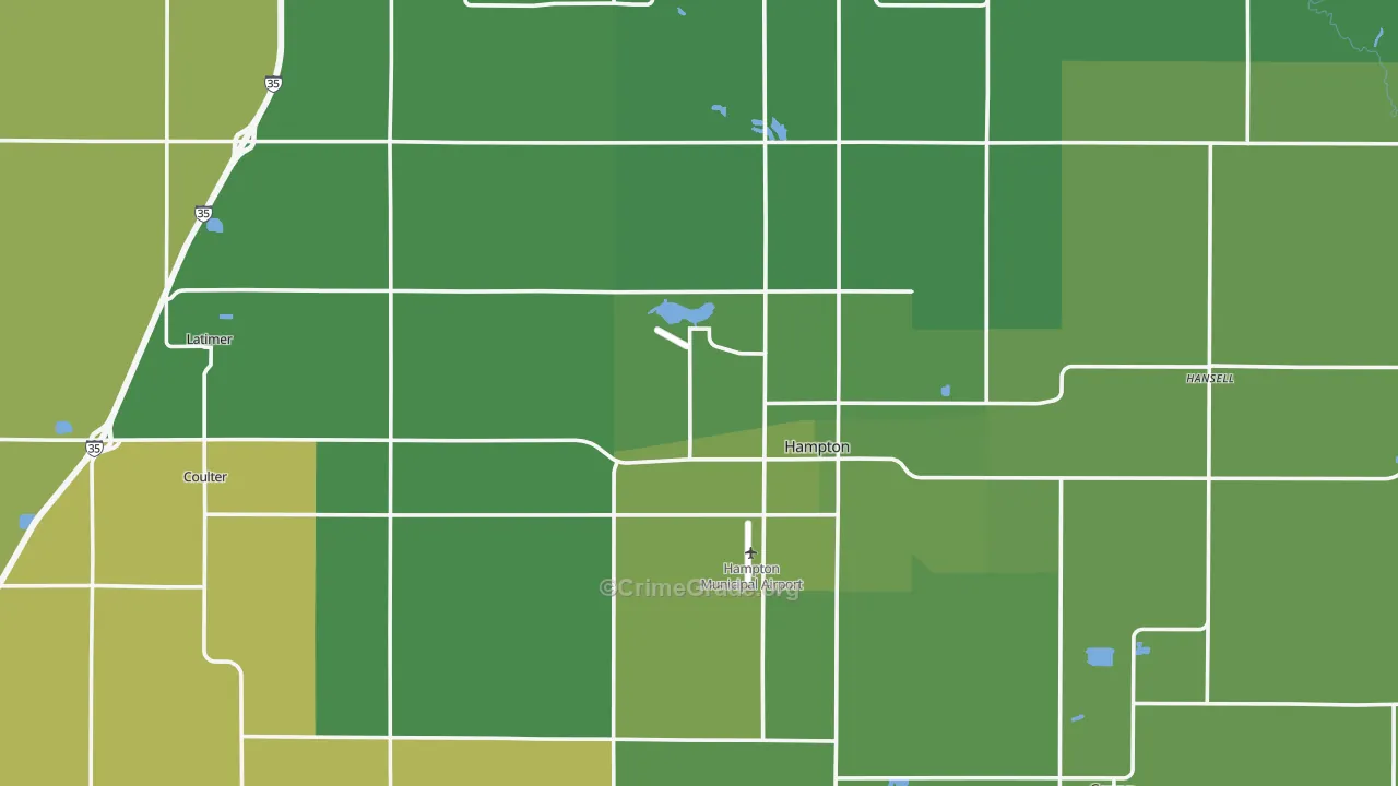 Franklin County, IA Map of Vehicle Theft Rates