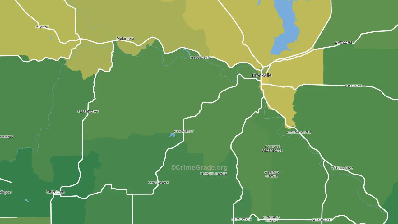 Franklin County, IN Map of Vehicle Theft Rates