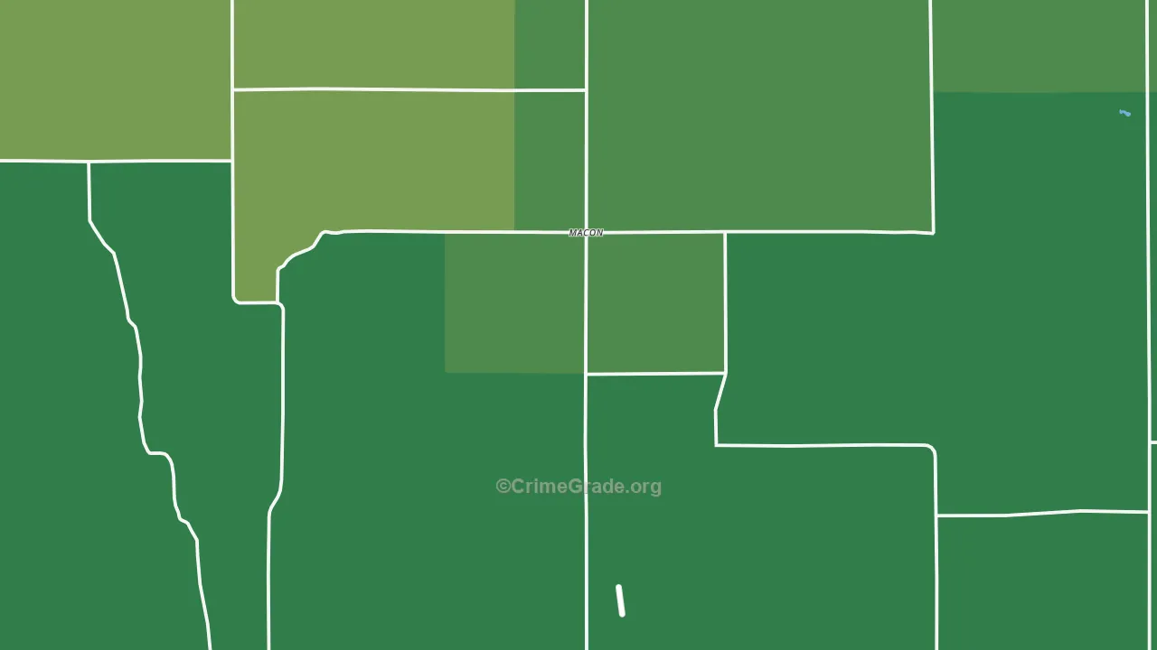 Franklin County, NE Map of Vehicle Theft Rates