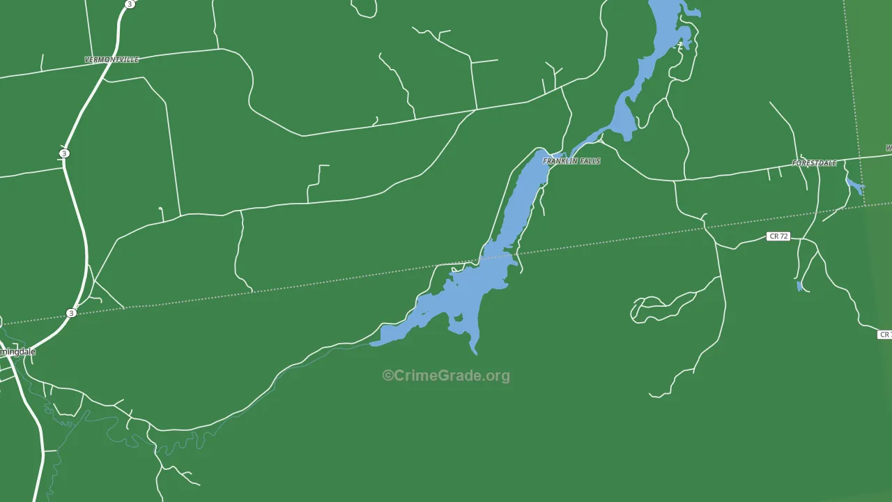 Franklin Falls, NY Map of Vehicle Theft Rates