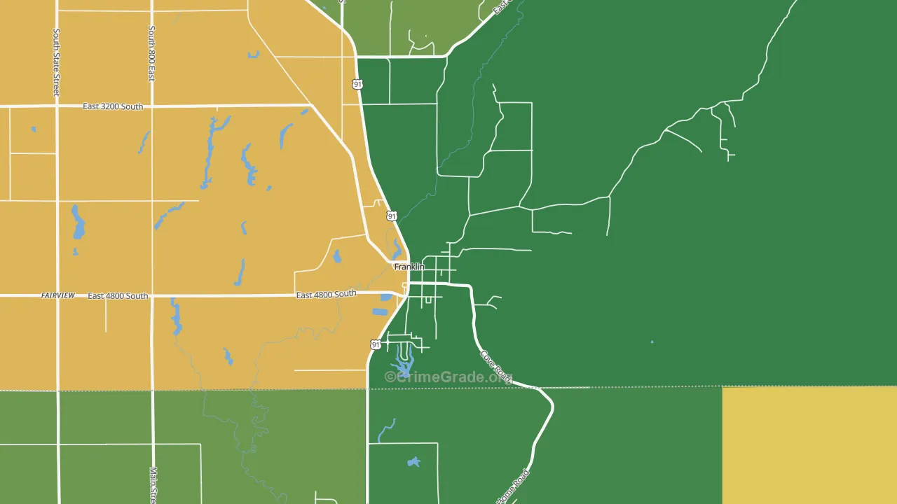 Franklin, ID Map of Vehicle Theft Rates