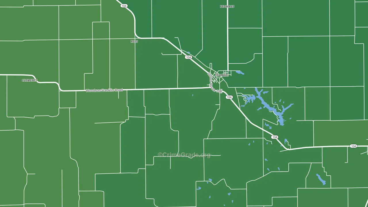 Franklin, IL Map of Vehicle Theft Rates