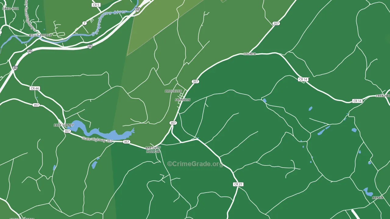 Franklin, NY Map of Vehicle Theft Rates