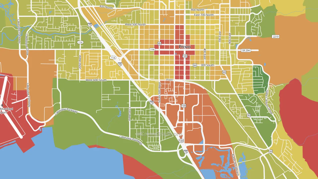 Franklin South, Provo, UT Map of Vehicle Theft Rates