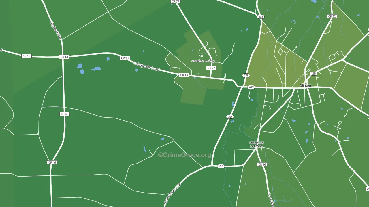 Franklin Springs, NY Map of Vehicle Theft Rates