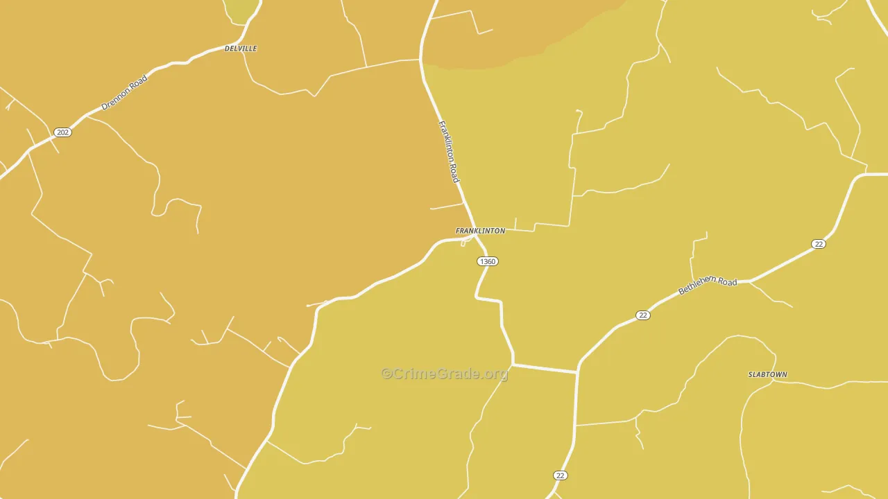 Franklinton, KY Map of Vehicle Theft Rates
