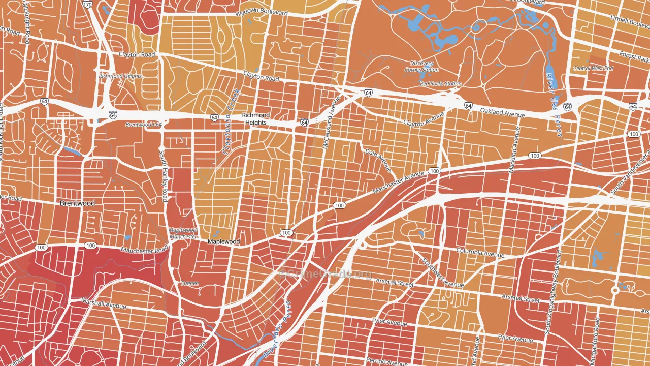 Franz Park, St. Louis, MO Map of Vehicle Theft Rates