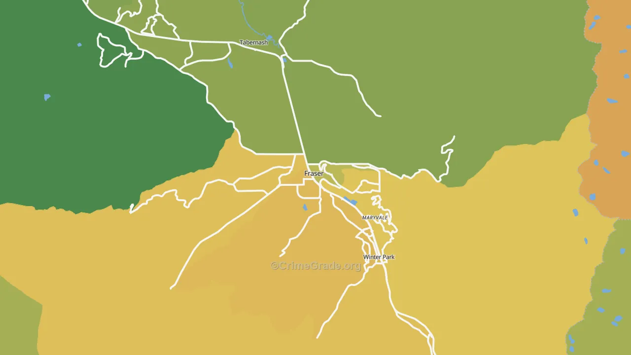 Fraser, CO Map of Vehicle Theft Rates
