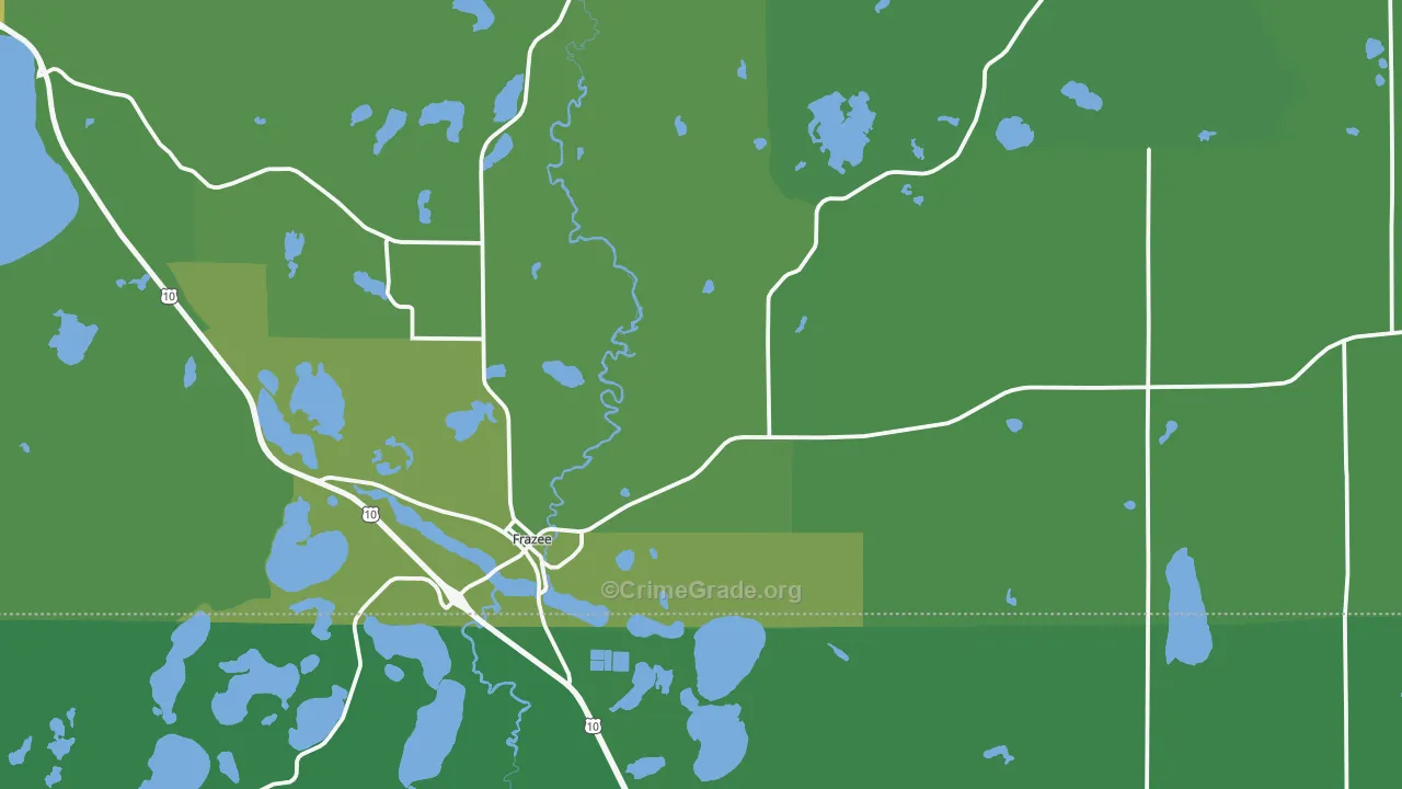 Frazee, MN Map of Vehicle Theft Rates