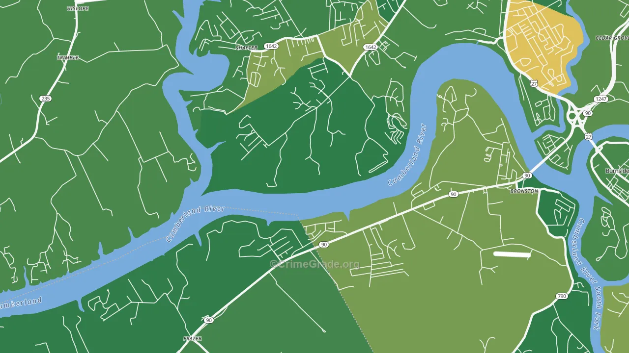 Frazer, KY Map of Vehicle Theft Rates