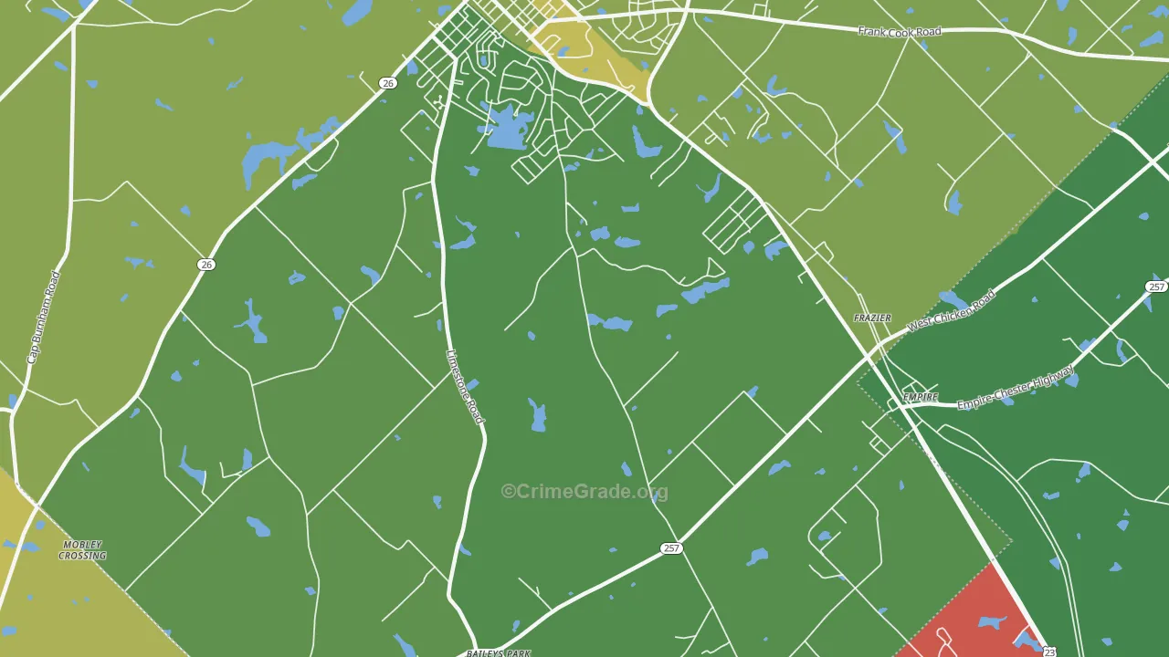 Frazier, GA Map of Vehicle Theft Rates