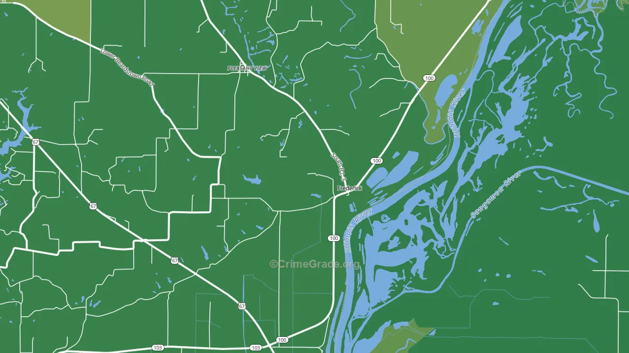 Frederick, IL Map of Vehicle Theft Rates