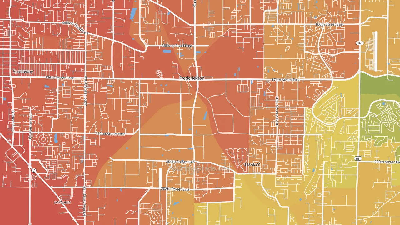 Frederickson, Tacoma, WA Map of Vehicle Theft Rates