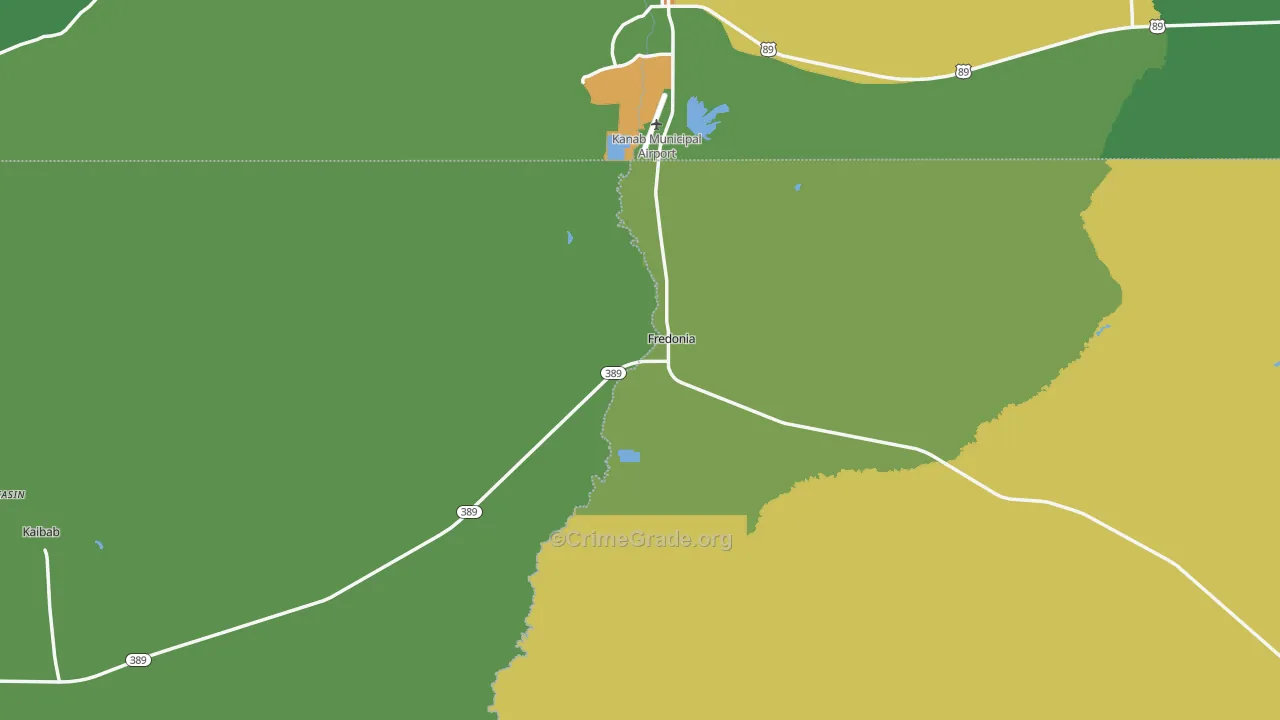 Fredonia, AZ Map of Vehicle Theft Rates