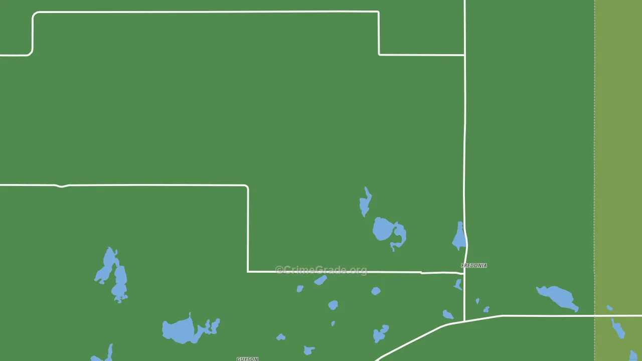 Fredonia, ND Map of Vehicle Theft Rates