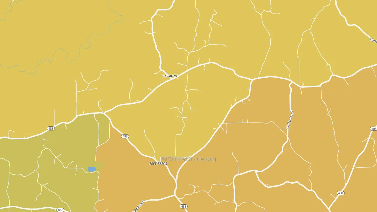 Free Trade, MS Map of Vehicle Theft Rates