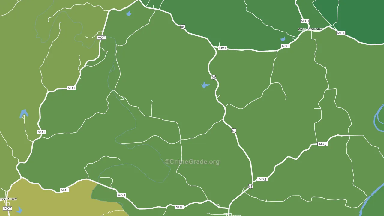 Freeburg, MO Map of Vehicle Theft Rates