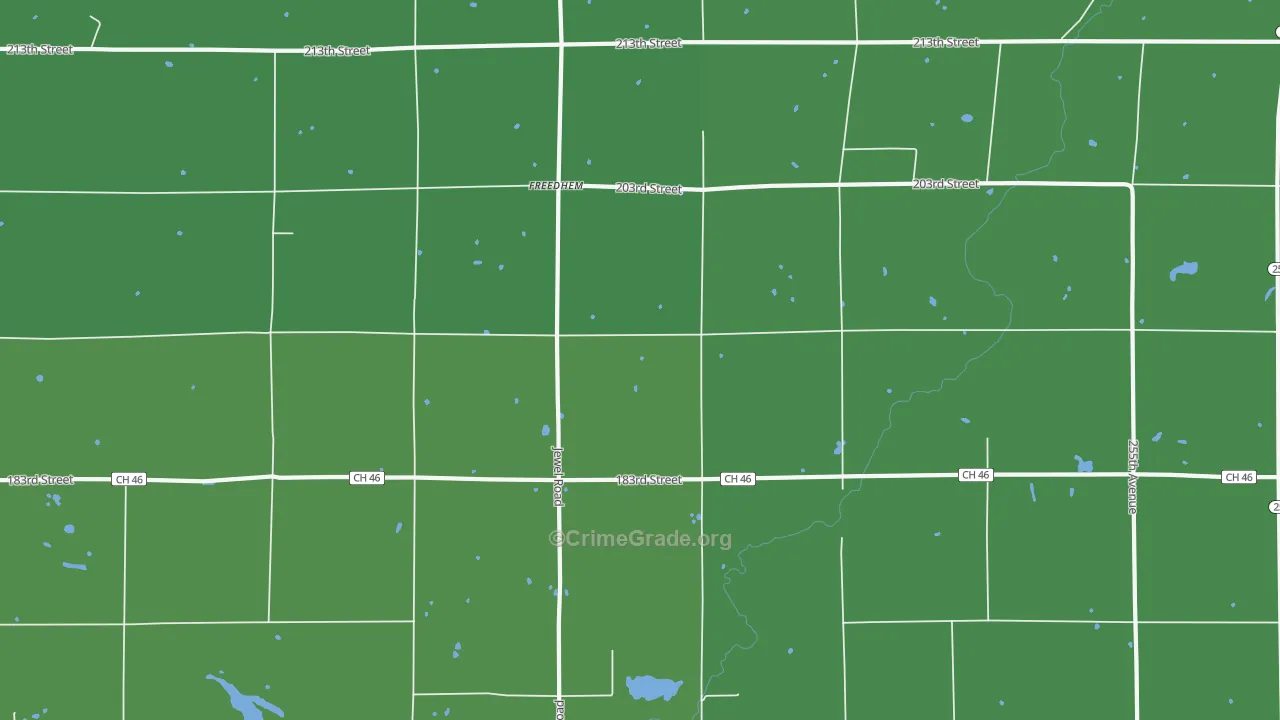Freedhem, MN Map of Vehicle Theft Rates
