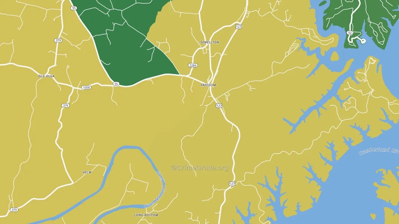 Freedom, KY Map of Vehicle Theft Rates