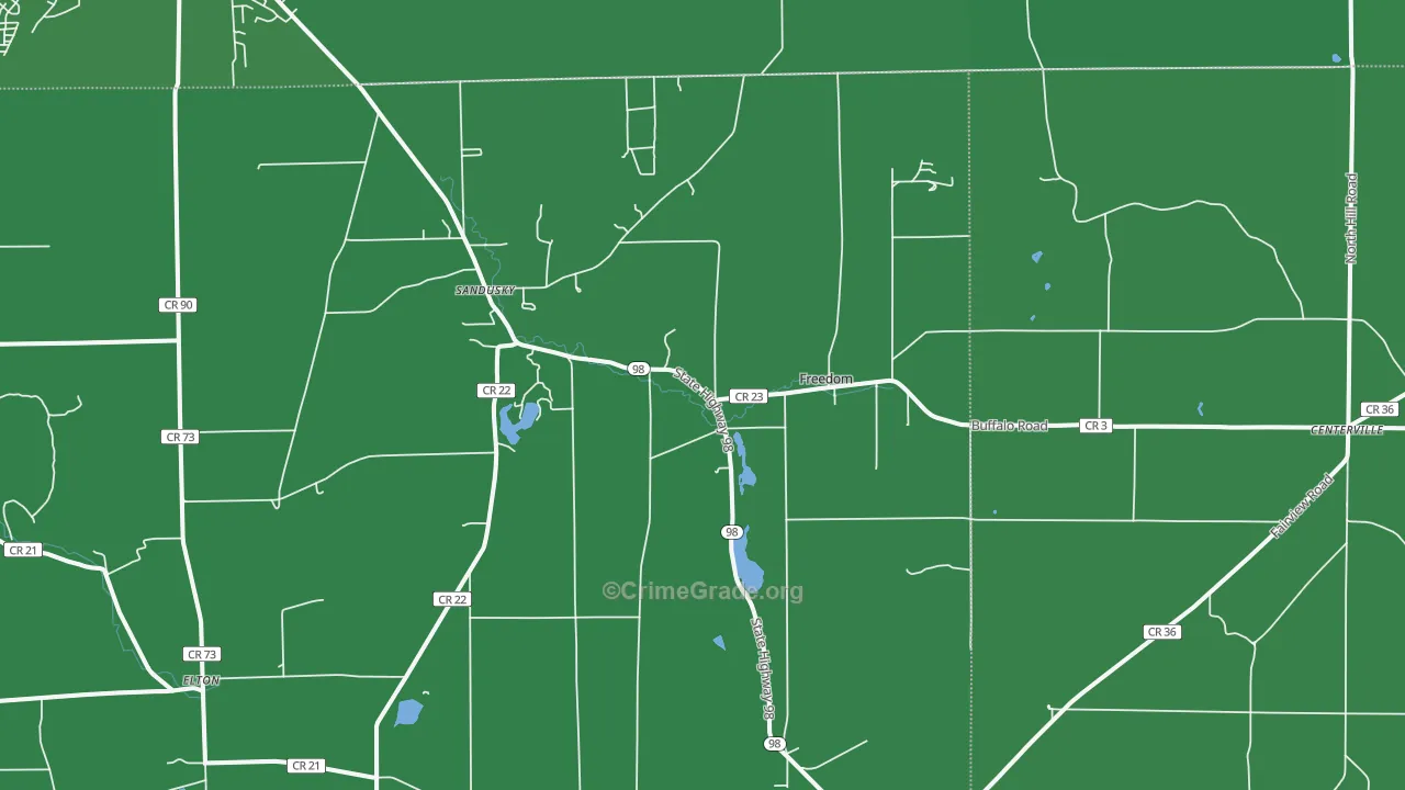 Freedom, NY Map of Vehicle Theft Rates