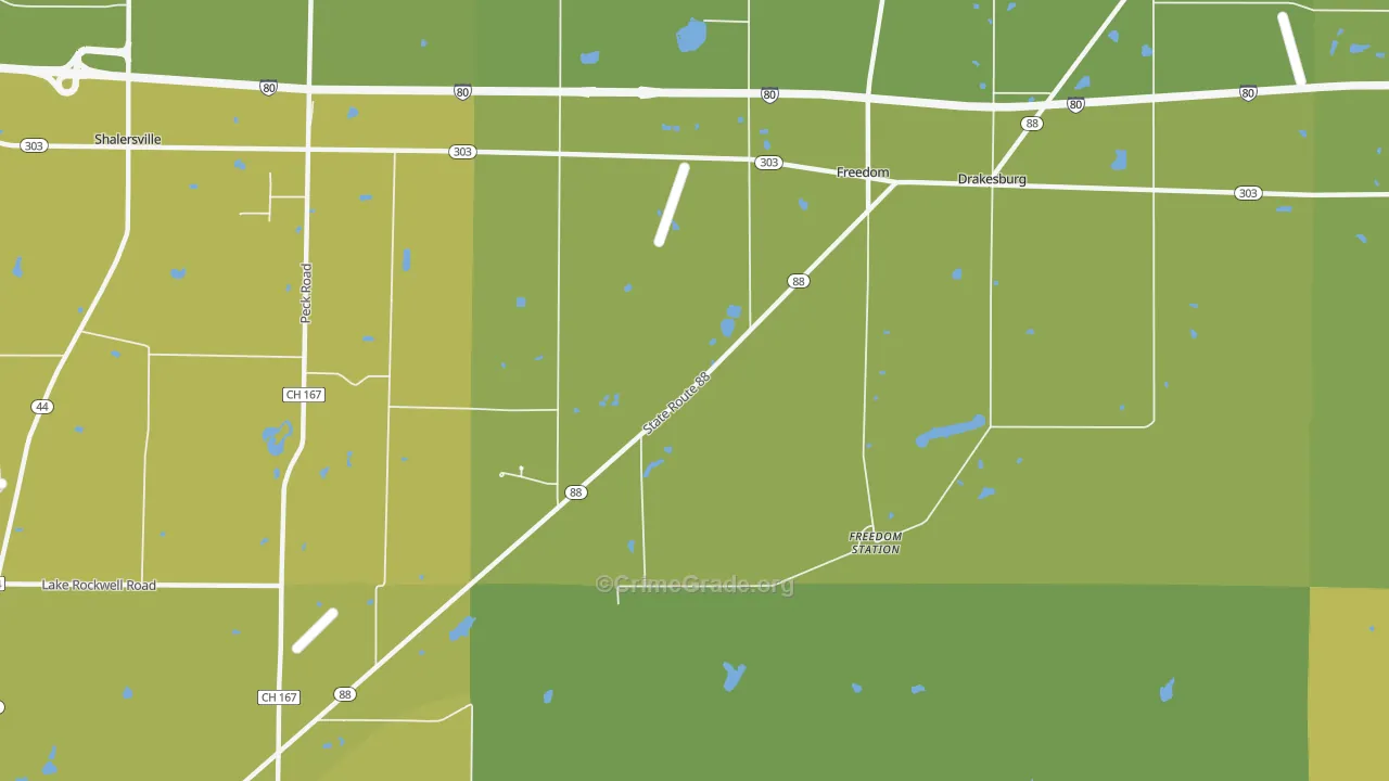 Freedom, OH Map of Vehicle Theft Rates