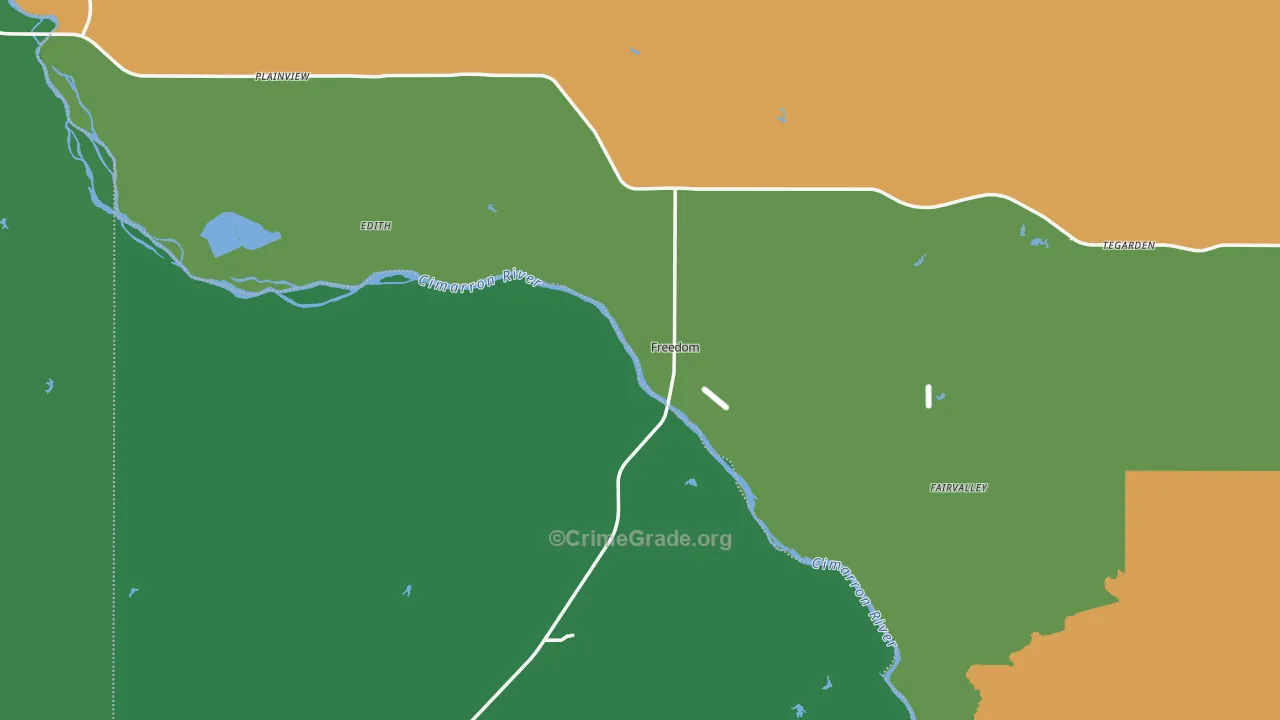 Freedom, OK Map of Vehicle Theft Rates