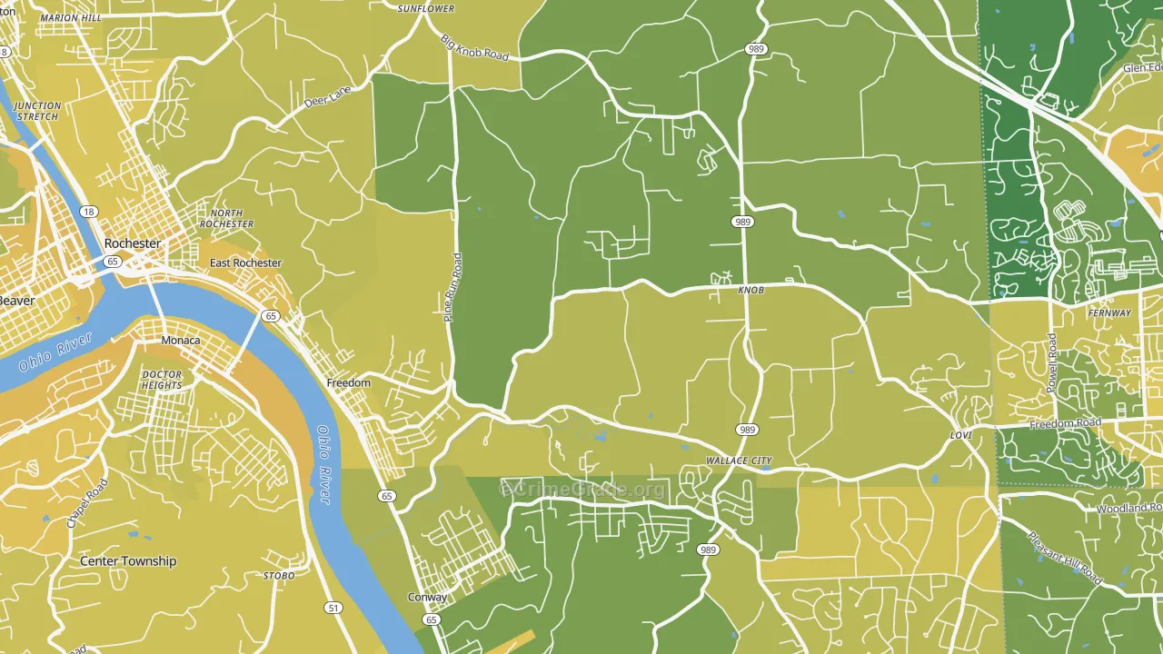 Freedom, PA Map of Vehicle Theft Rates