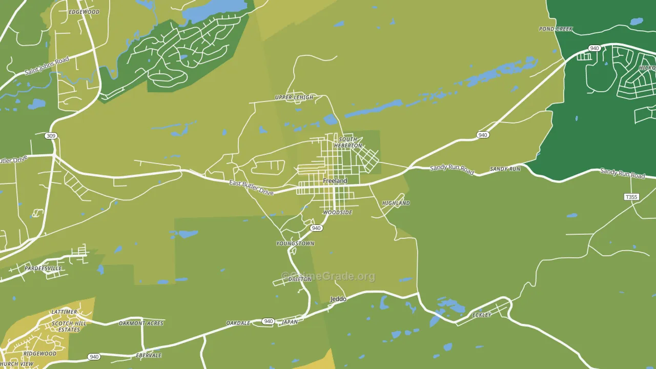 Freeland, PA Map of Vehicle Theft Rates
