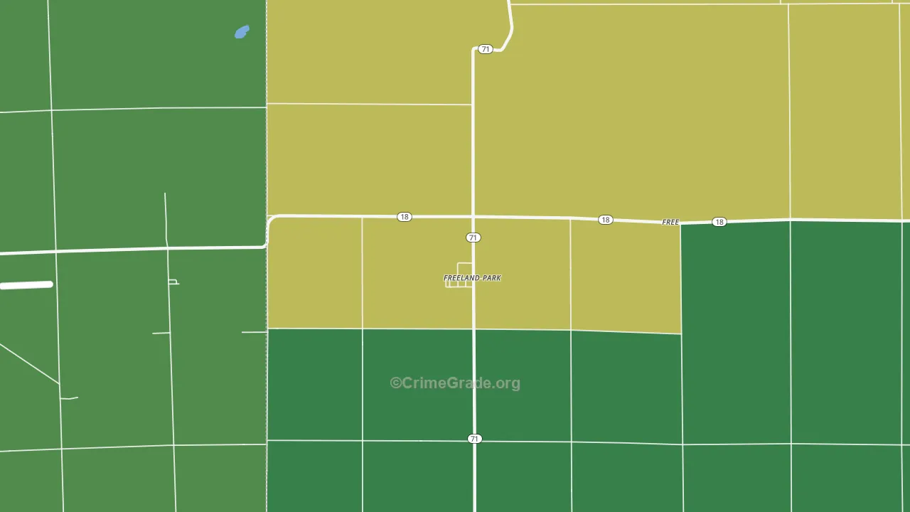 Freeland Park, IN Map of Vehicle Theft Rates