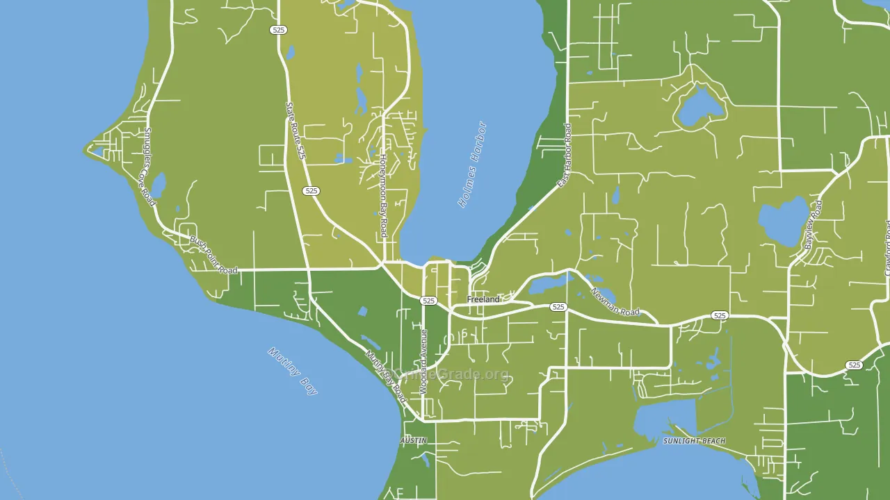 Freeland, WA Map of Vehicle Theft Rates