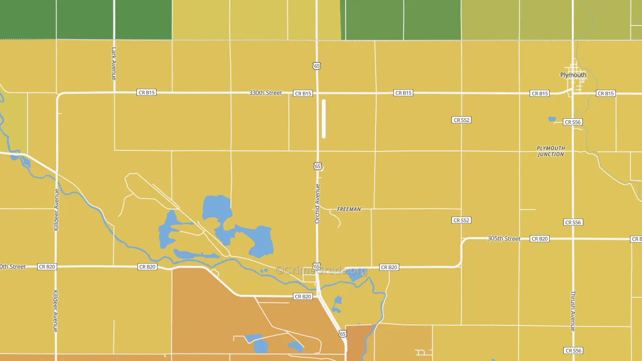 Freeman, IA Map of Vehicle Theft Rates