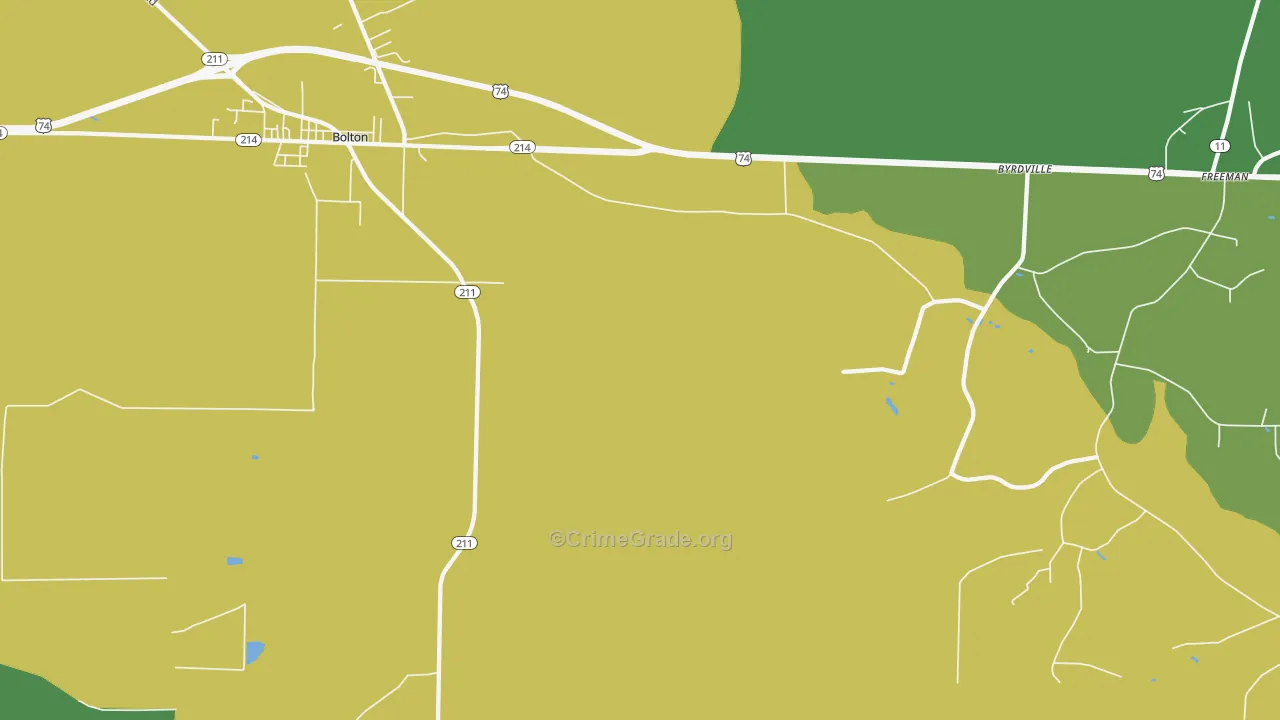 Freeman, NC Map of Vehicle Theft Rates