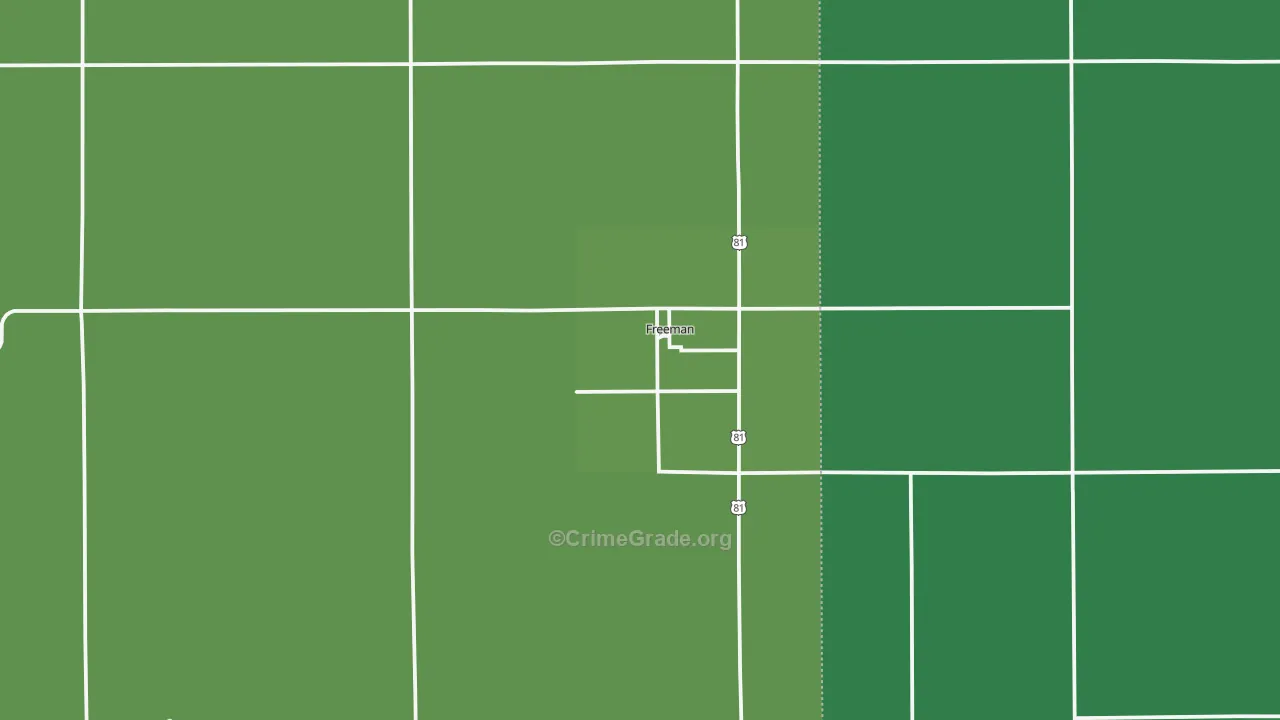 Freeman, SD Map of Vehicle Theft Rates