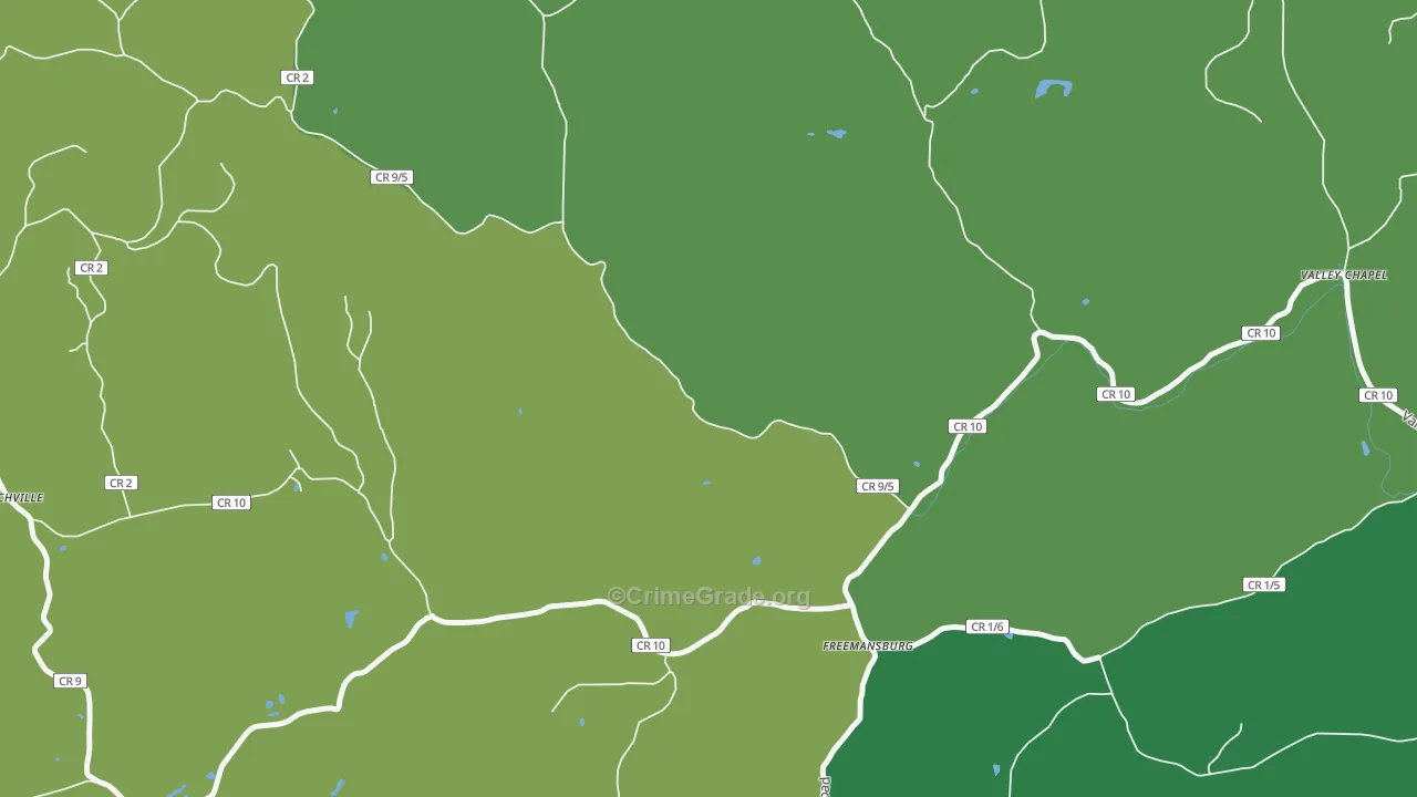 Freemansburg, WV Map of Vehicle Theft Rates
