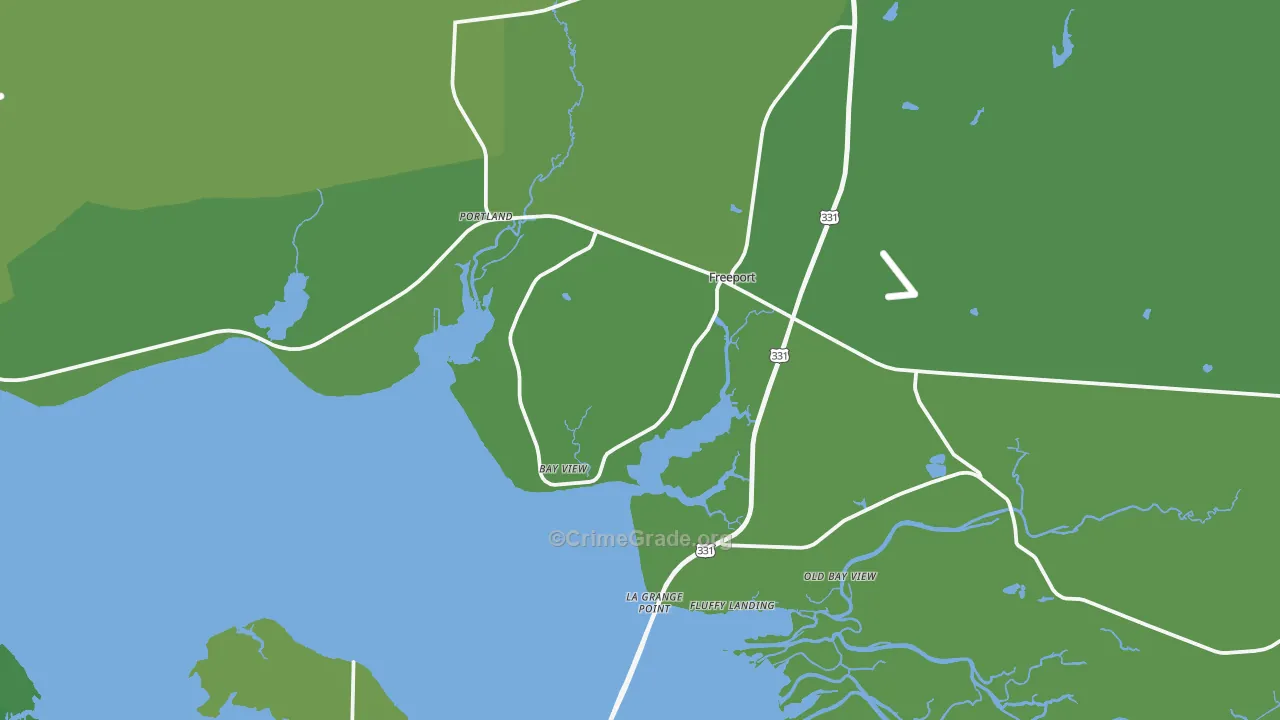 Freeport, FL Map of Vehicle Theft Rates