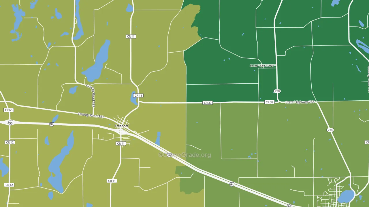 Freeport, MN Map of Vehicle Theft Rates