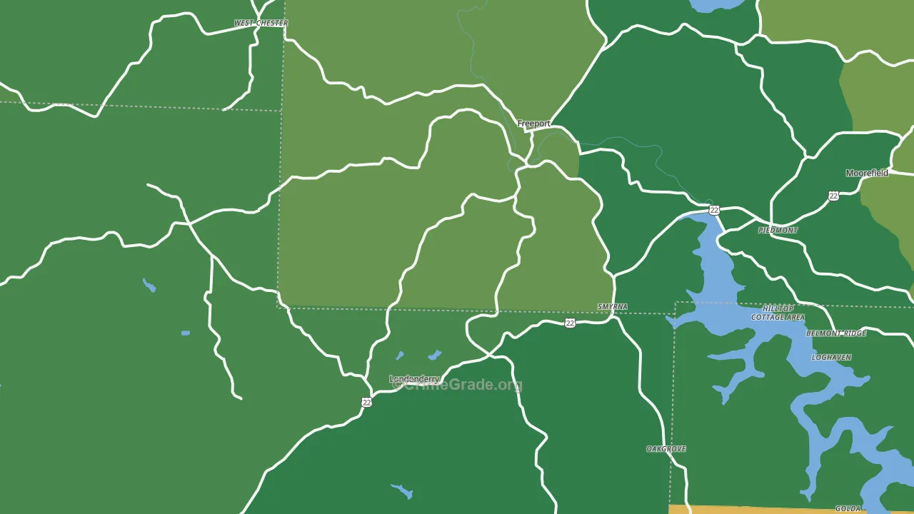 Freeport, OH Map of Vehicle Theft Rates