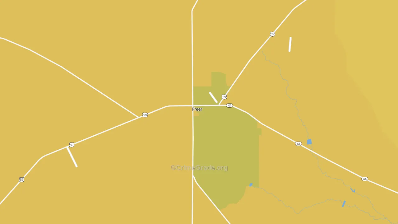 Freer, TX Map of Vehicle Theft Rates
