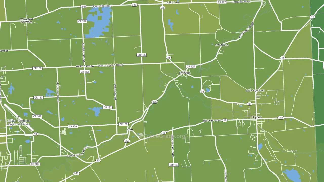 Freeville, NY Map of Vehicle Theft Rates