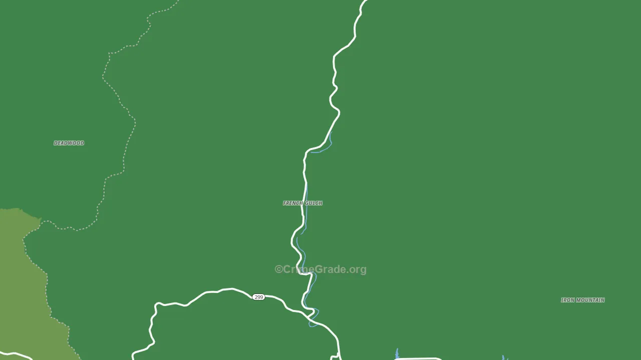 French Gulch, CA Map of Vehicle Theft Rates