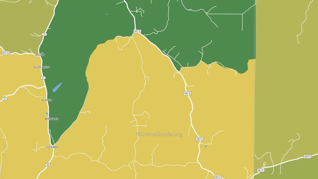 French Mills, MO Map of Vehicle Theft Rates