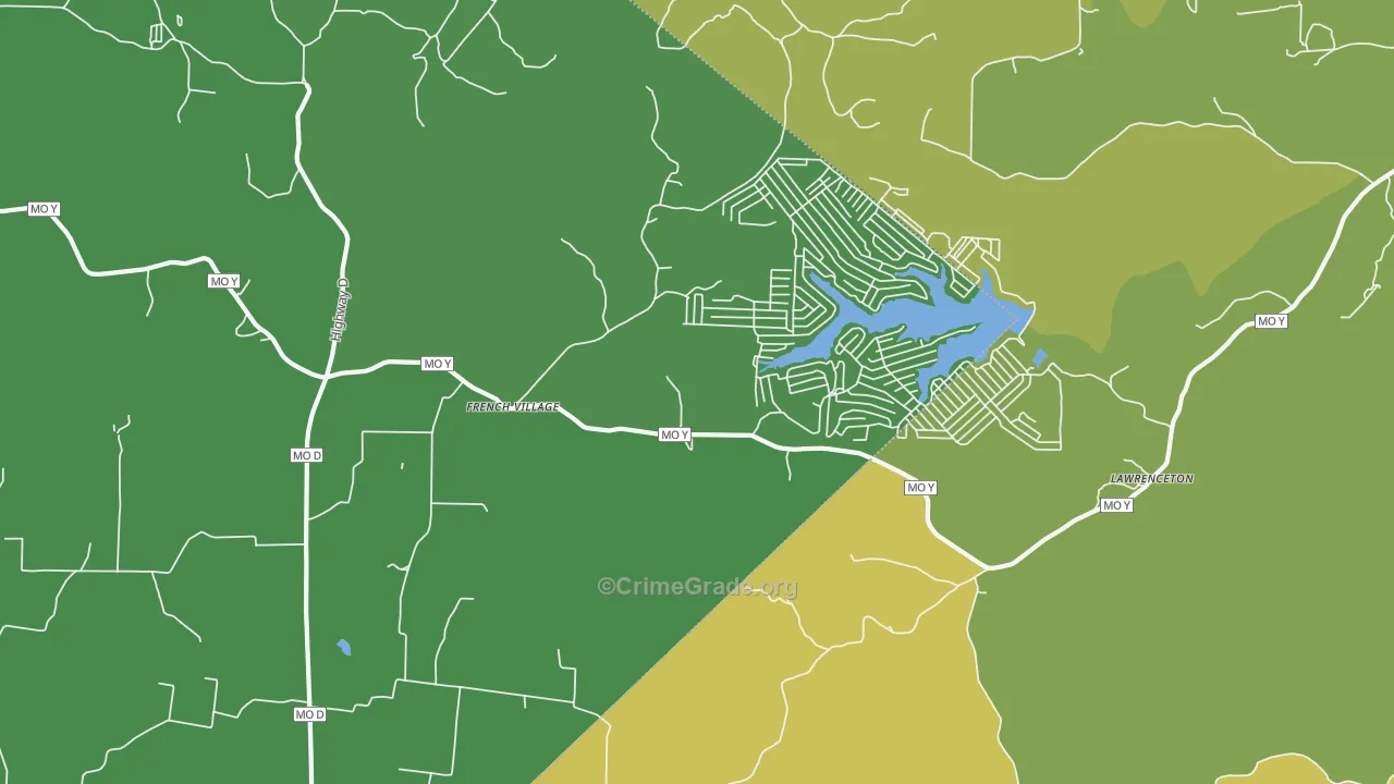French Village, MO Map of Vehicle Theft Rates