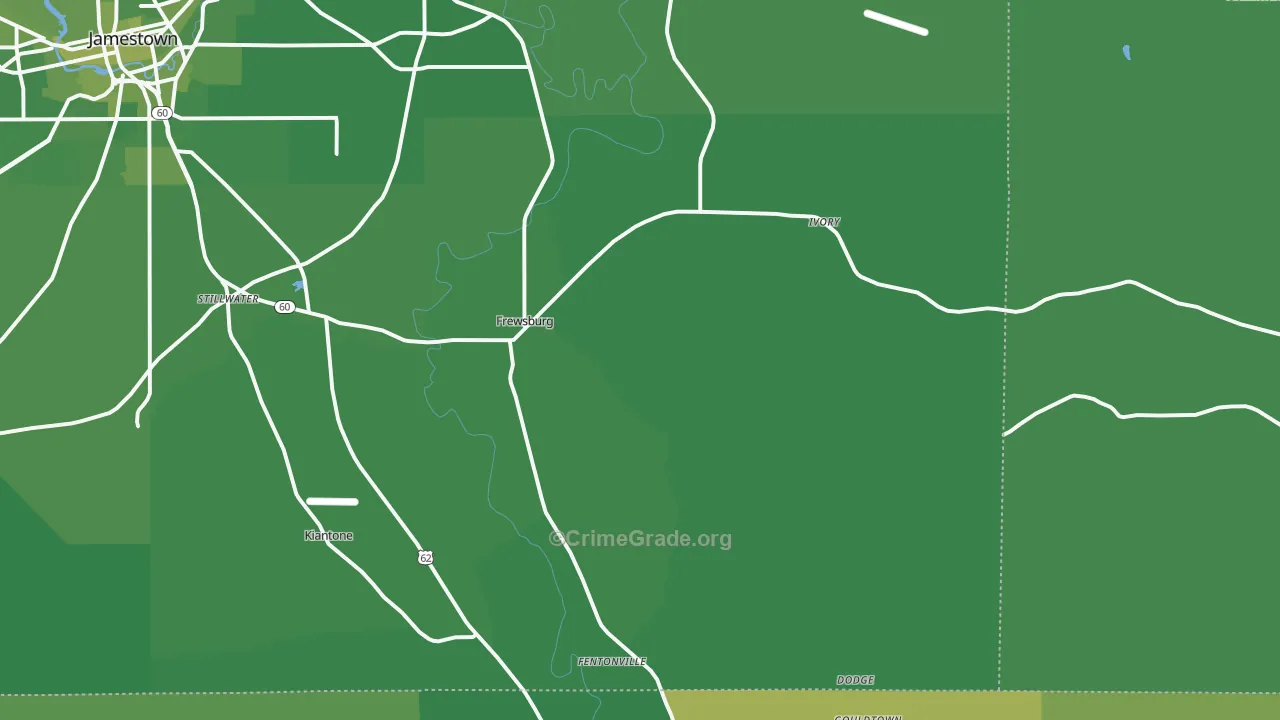 Frewsburg, NY Map of Vehicle Theft Rates