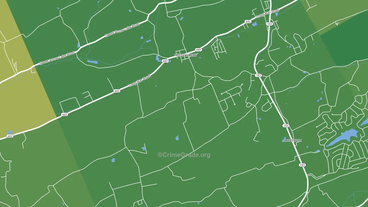 Friedensburg, PA Map of Vehicle Theft Rates