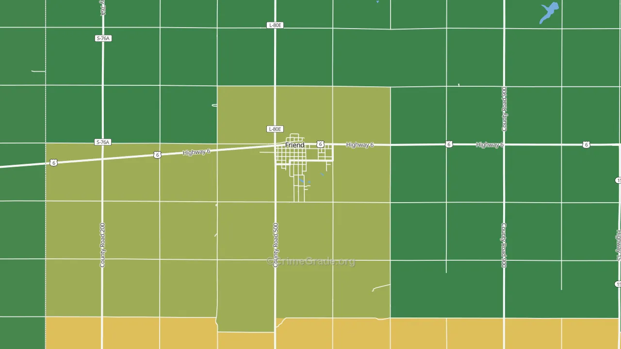 Friend, NE Map of Vehicle Theft Rates